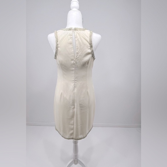 Adelyn Rae beaded sequin mini dress cream size M - Picture 4 of 14